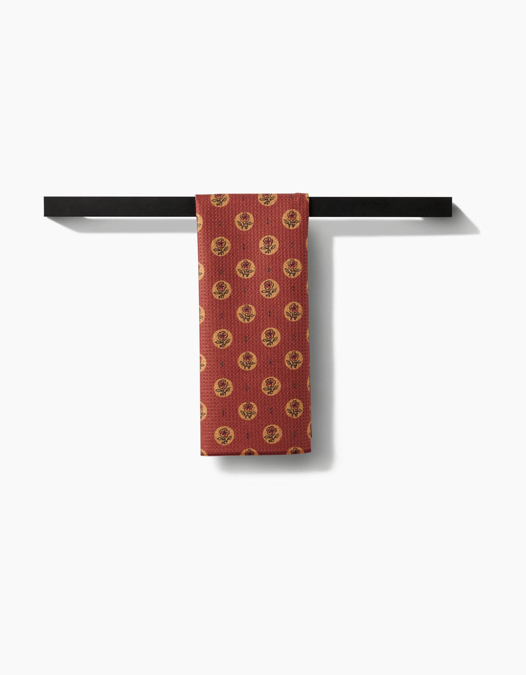 Burnt Orange Floral Tea Towel
