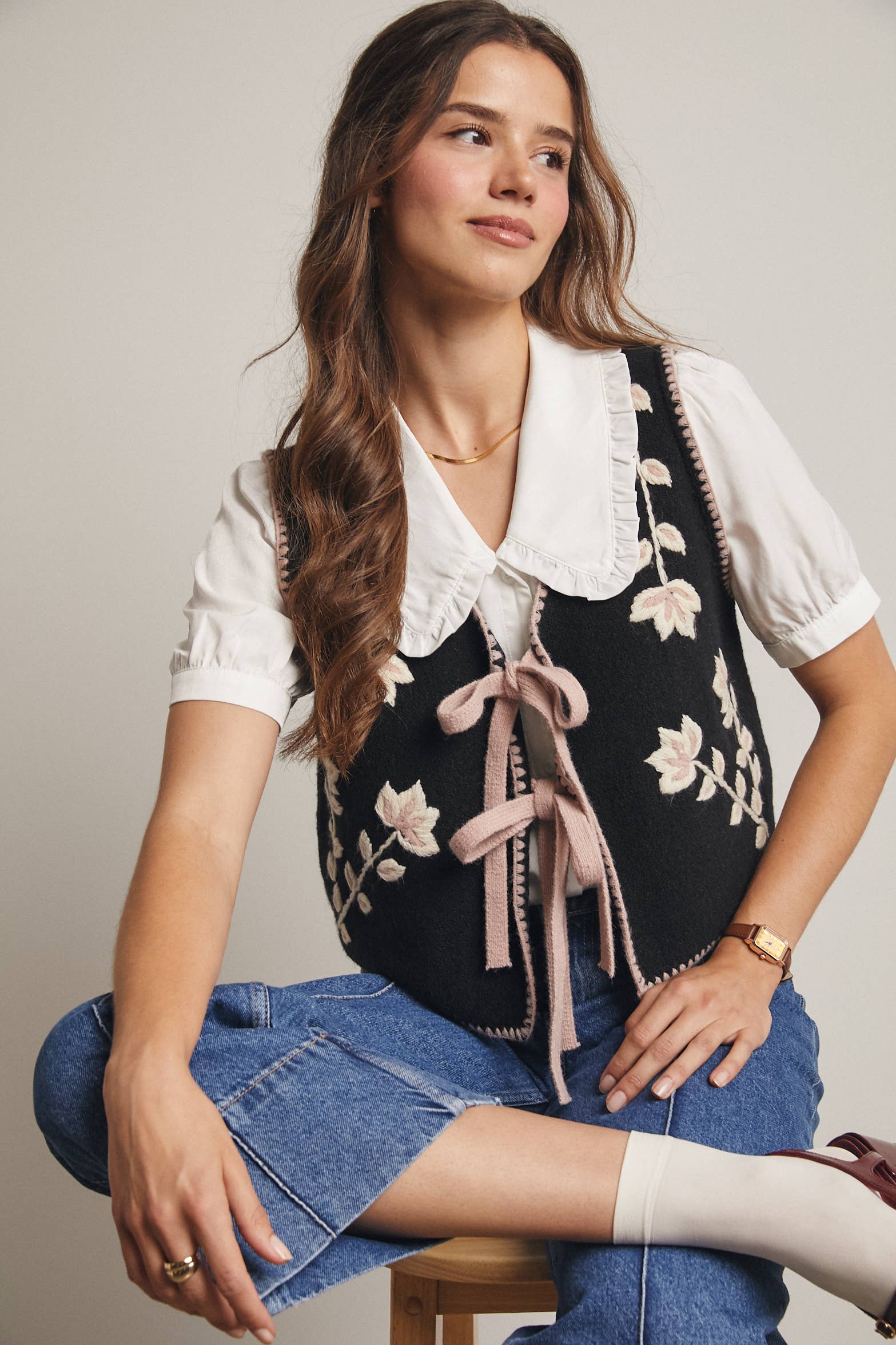 Etta Tie-Front Knit Vest