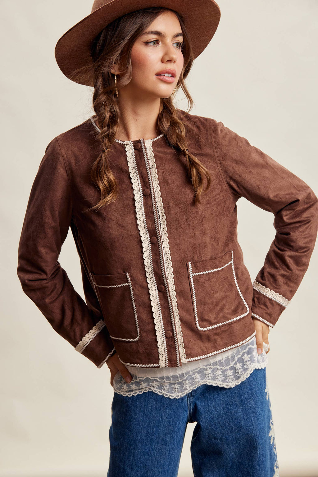 Laura Faux Suede Jacket