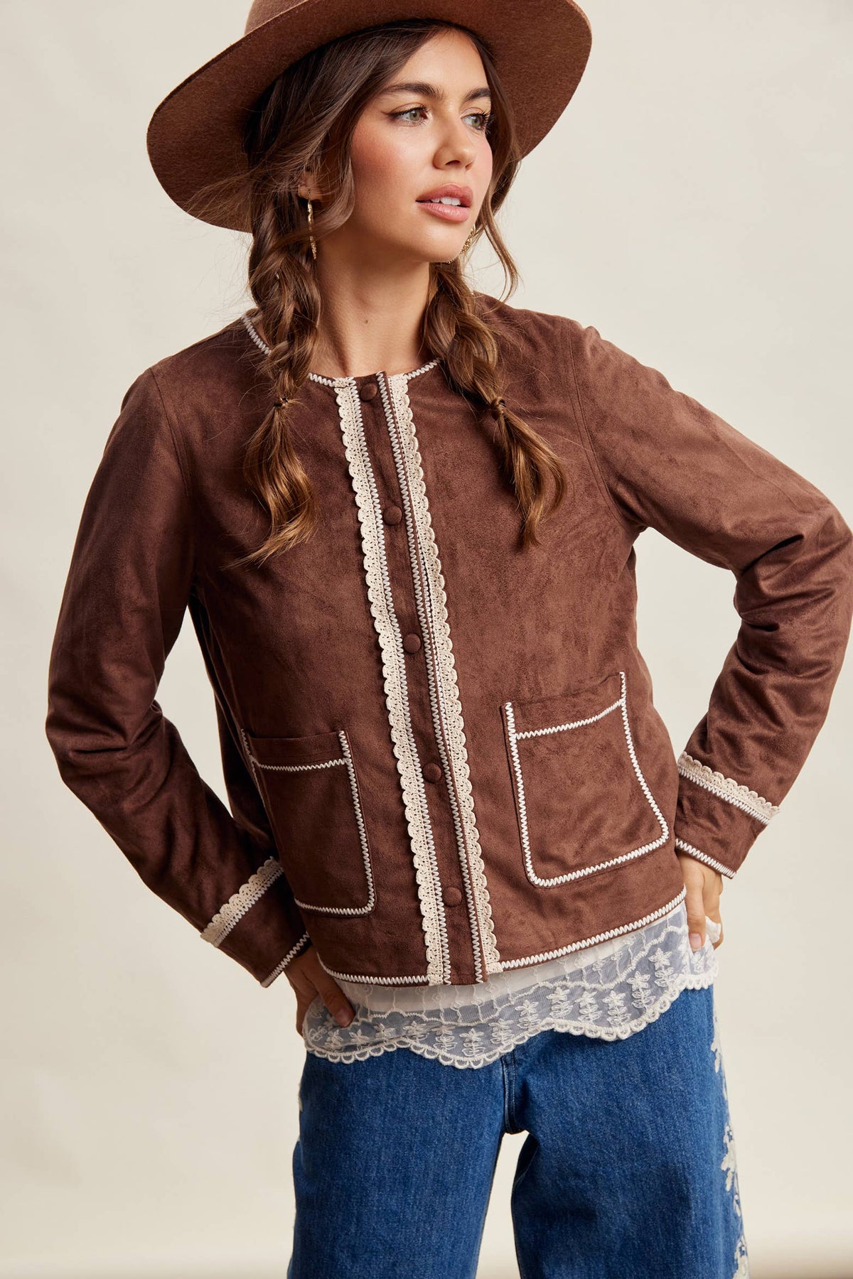 Laura Faux Suede Jacket