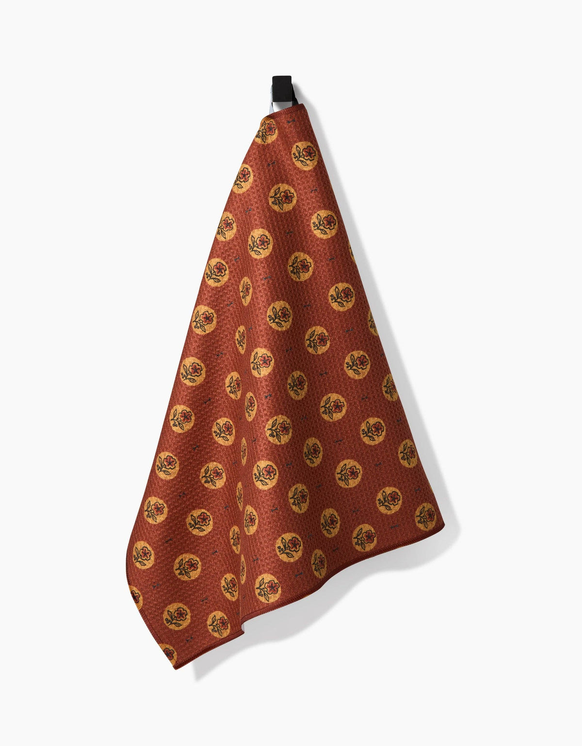 Burnt Orange Floral Tea Towel
