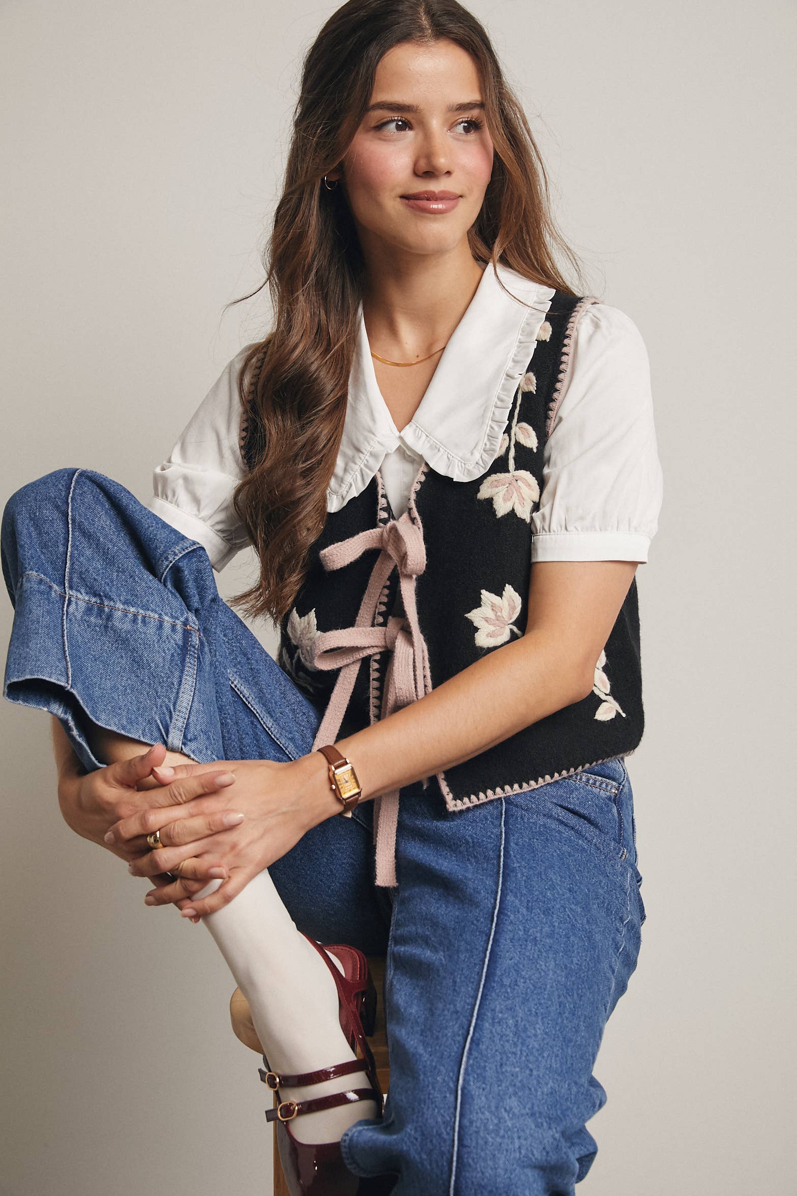 Etta Tie-Front Knit Vest