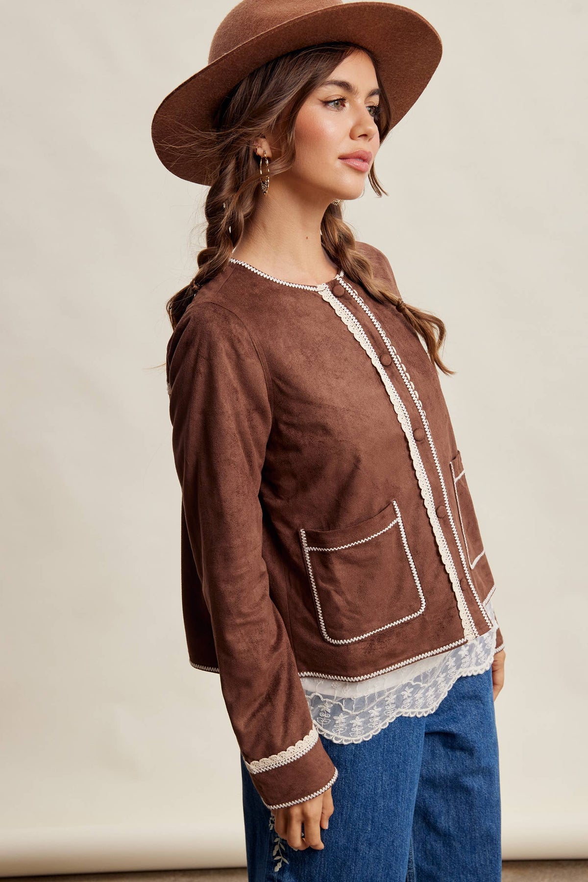 Laura Faux Suede Jacket