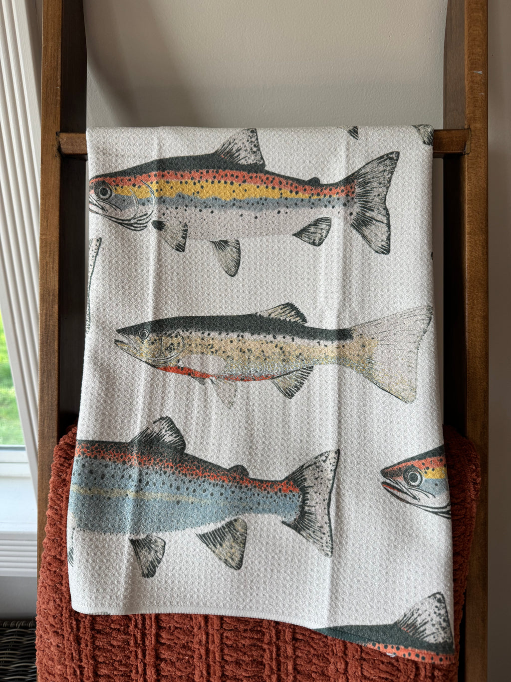 Hooked on Fishing Tea Towel