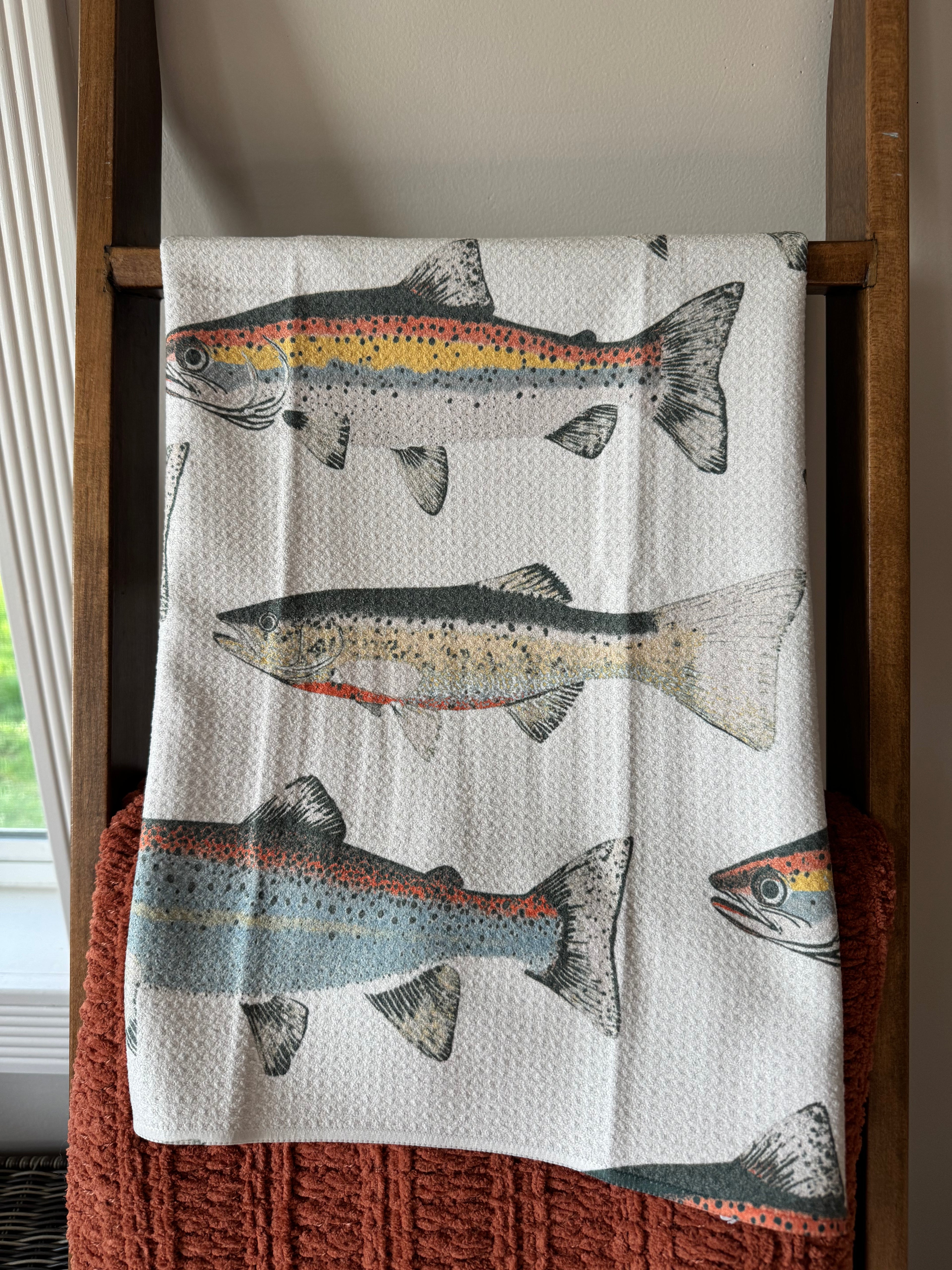 Hooked on Fishing Tea Towel
