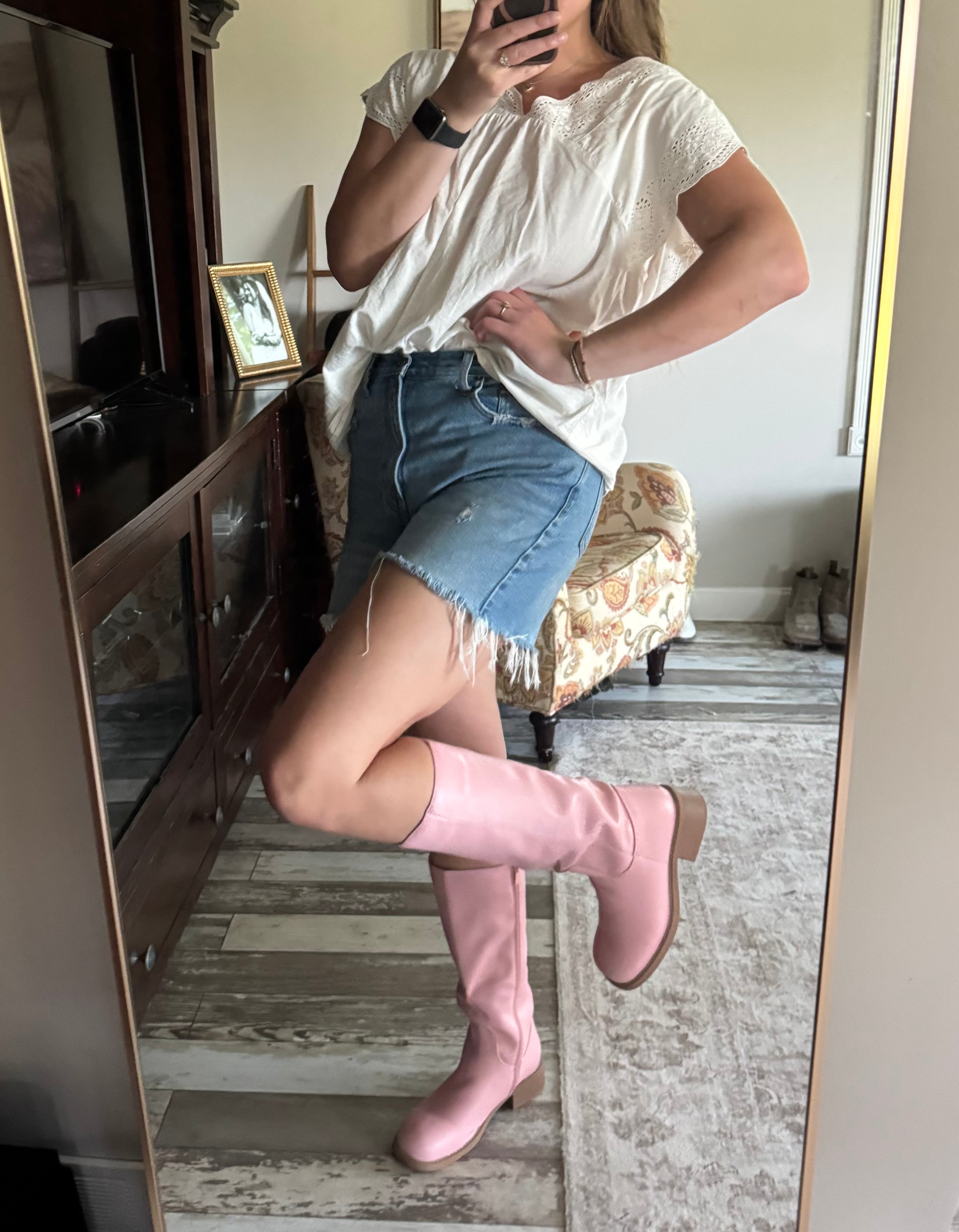 Pink Star Boots
