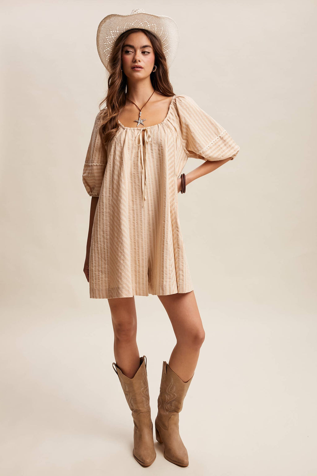 Felicity Puff Sleeve Romper