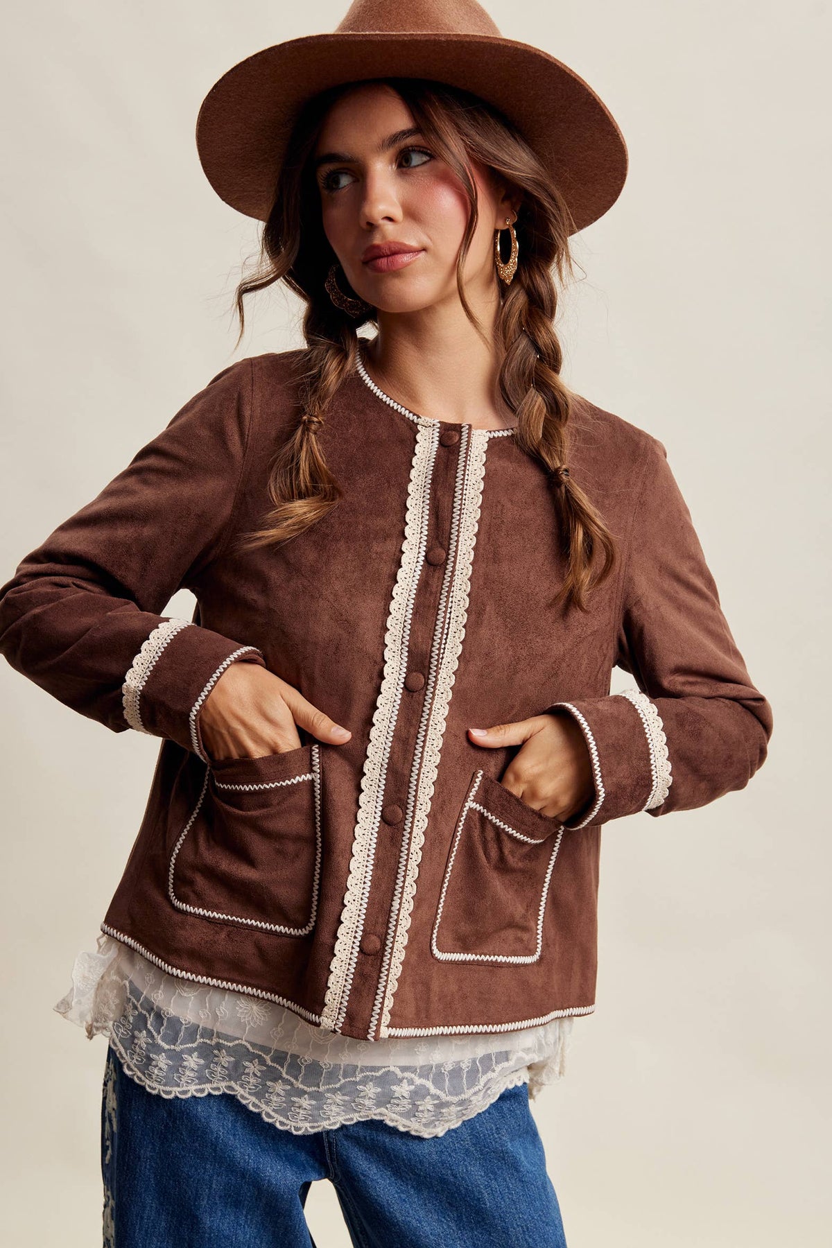 Laura Faux Suede Jacket