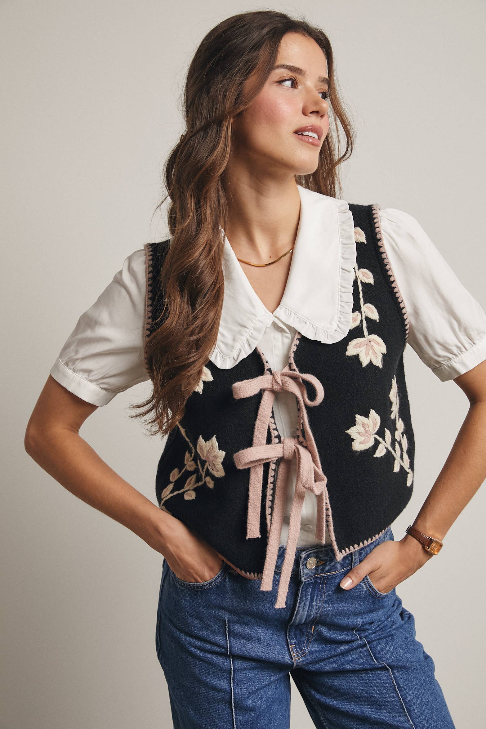 Etta Tie-Front Knit Vest