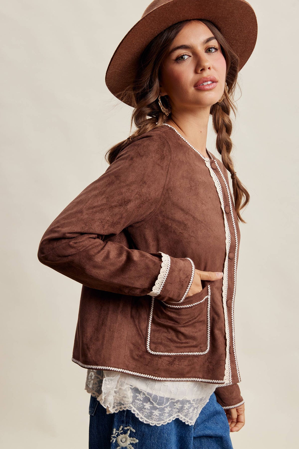 Laura Faux Suede Jacket