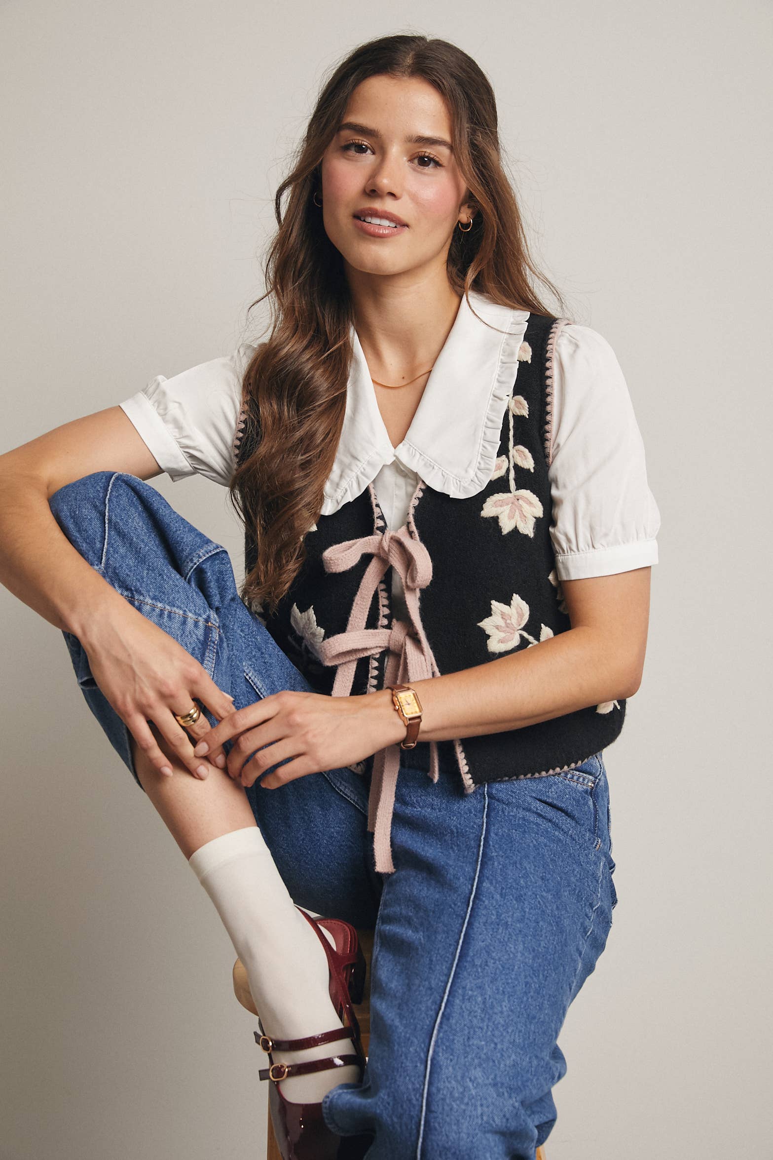 Etta Tie-Front Knit Vest